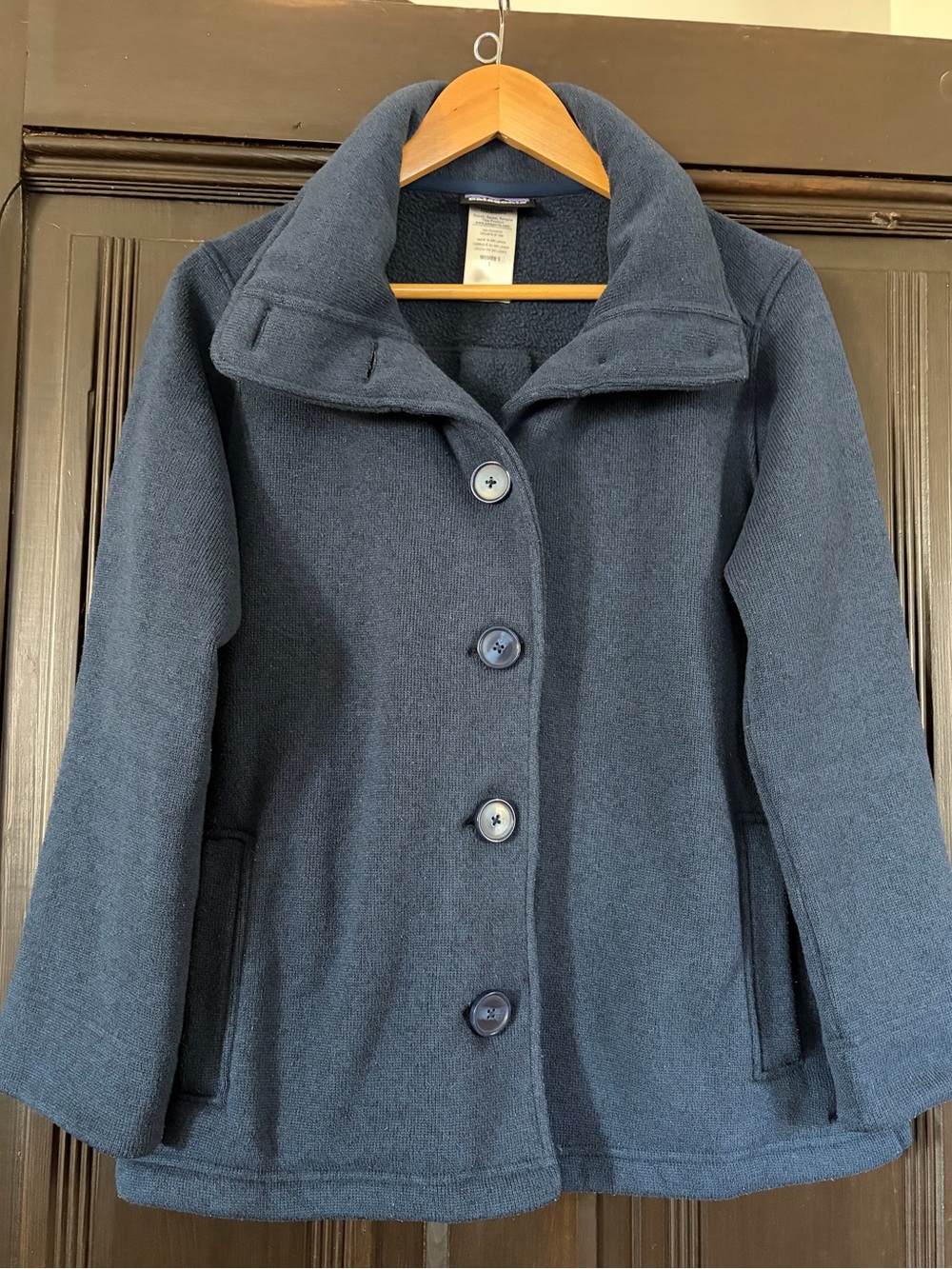 Patagonia Women's Better Sweater Pea Coat, Classic Navy, Size Large
